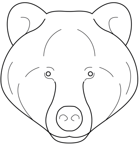 Bear Face Coloring Page